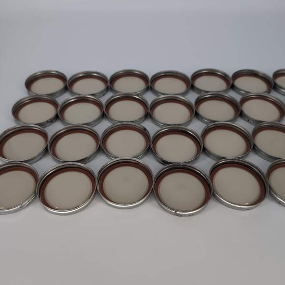 Twenty Two (22) Wide Mouth Mason Jar Metal 2 pc Lids Caps Covers Closures - FAIR - Picture 7 of 10